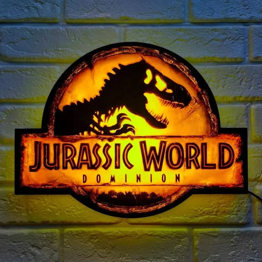 Jurassic Park Dominion Logo LED Lightbox Pinball Topper 3D Printed Light Box FYLZGO Signs
