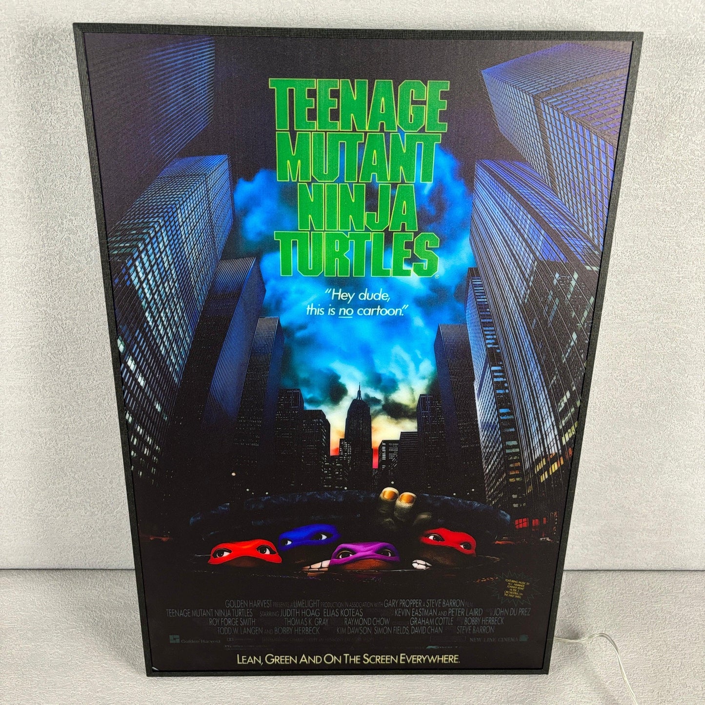 TMNT Retro Movie Poster 3D LED Light Box Fully Dimmable USB Powered FYLZGO Signs