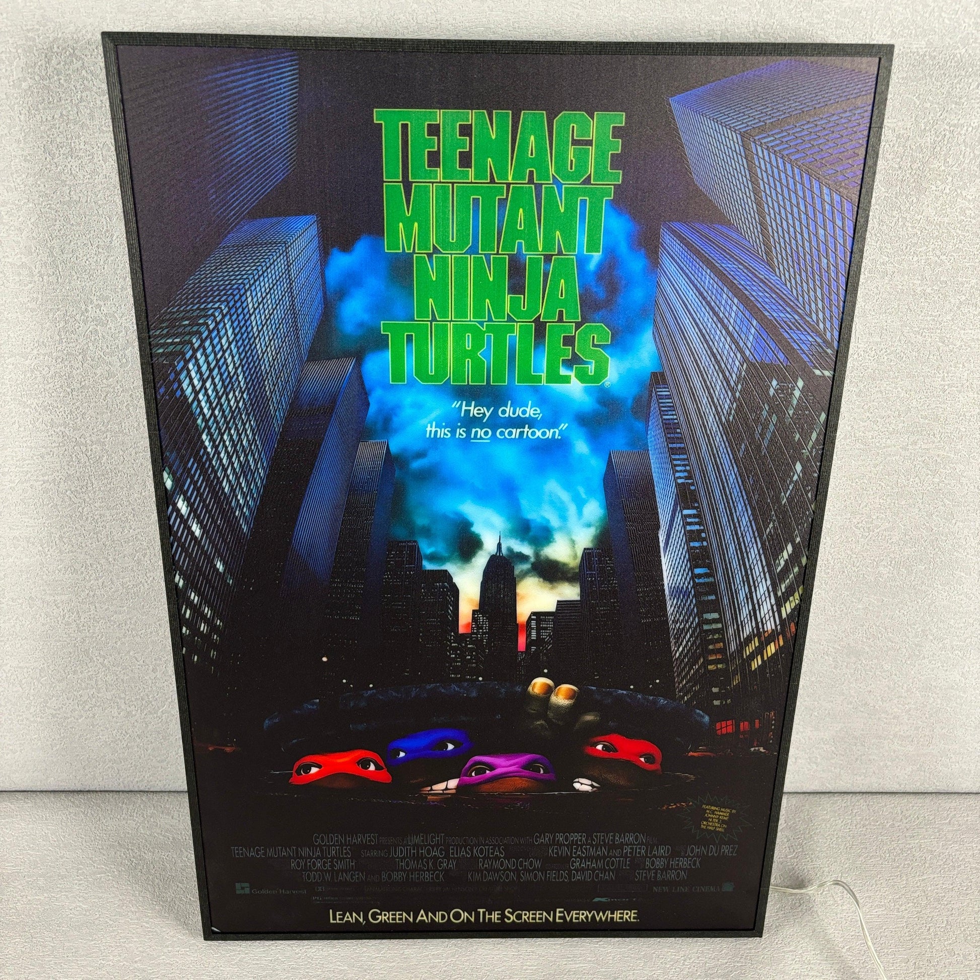 TMNT Retro Movie Poster 3D LED Light Box Fully Dimmable USB Powered FYLZGO Signs