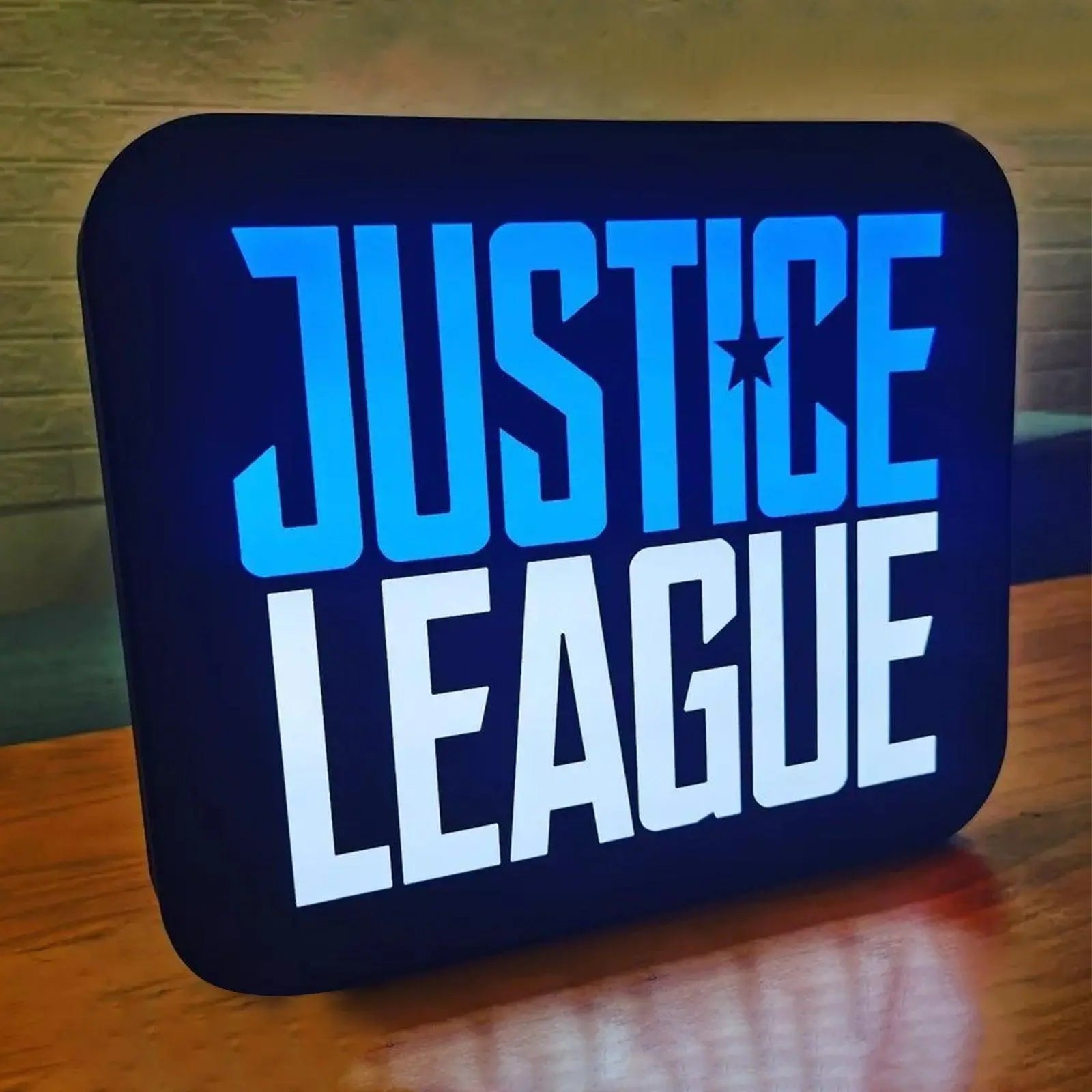 Justice League 3D Printed LED Lightbox Sign Wall Art Decor fan cave LED Sign Club