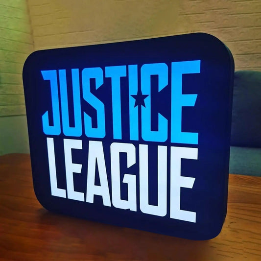 Justice League 3D Printed LED Lightbox Sign Wall Art Decor fan cave LED Sign Club