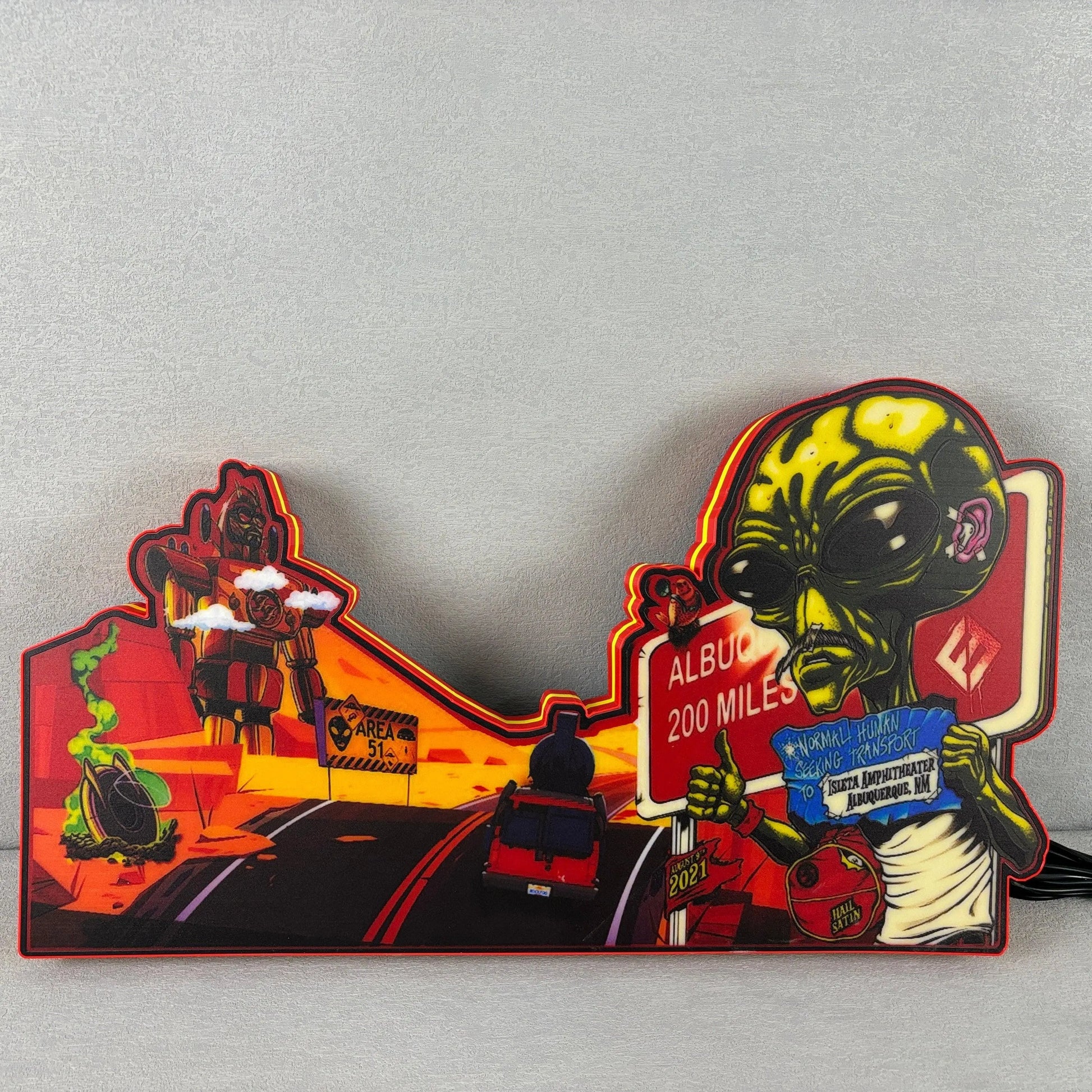 Foo Fighters Pinball Topper 3D Printed Lightbox, Rock 'n' Roll Fun, Pinball Arcade Decor, Perfect for Game Room or Pinball Machine FYLZGO Signs
