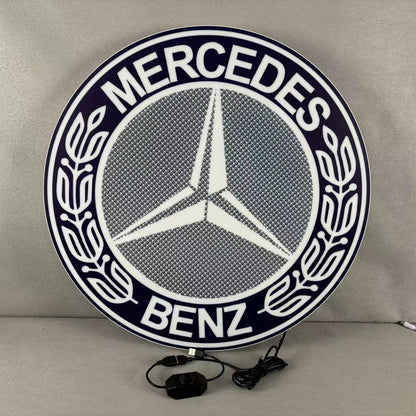 Mercedes Benz LED Light Box, Stylish USB Power Delivery, Home Decoration, Man Cave Logo FYLZGO Signs