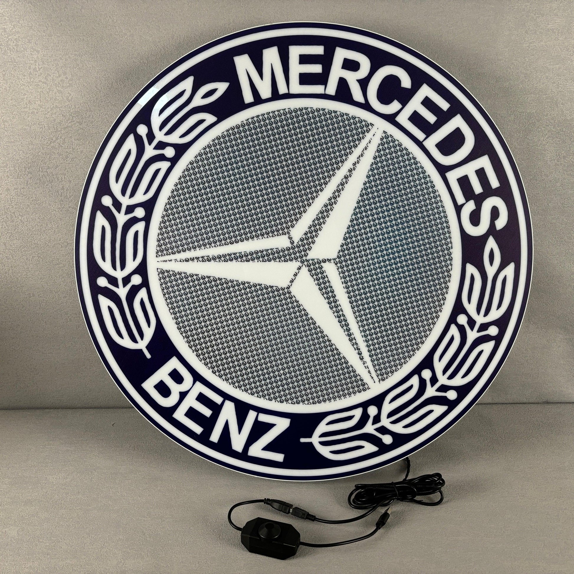 Mercedes Benz LED Light Box, Stylish USB Power Delivery, Home Decoration, Man Cave Logo FYLZGO Signs