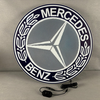 Mercedes Benz LED Light Box, Stylish USB Power Delivery, Home Decoration, Man Cave Logo FYLZGO Signs