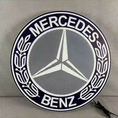 Mercedes Benz LED Light Box, Stylish USB Power Delivery, Home Decoration, Man Cave Logo FYLZGO Signs