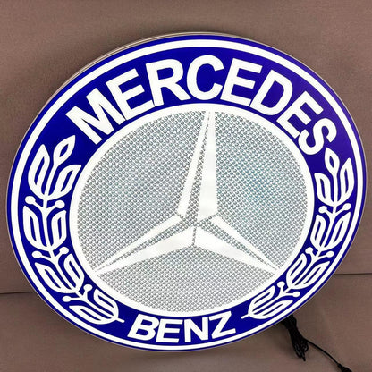 Mercedes Benz LED Light Box, Stylish USB Power Delivery, Home Decoration, Man Cave Logo FYLZGO Signs