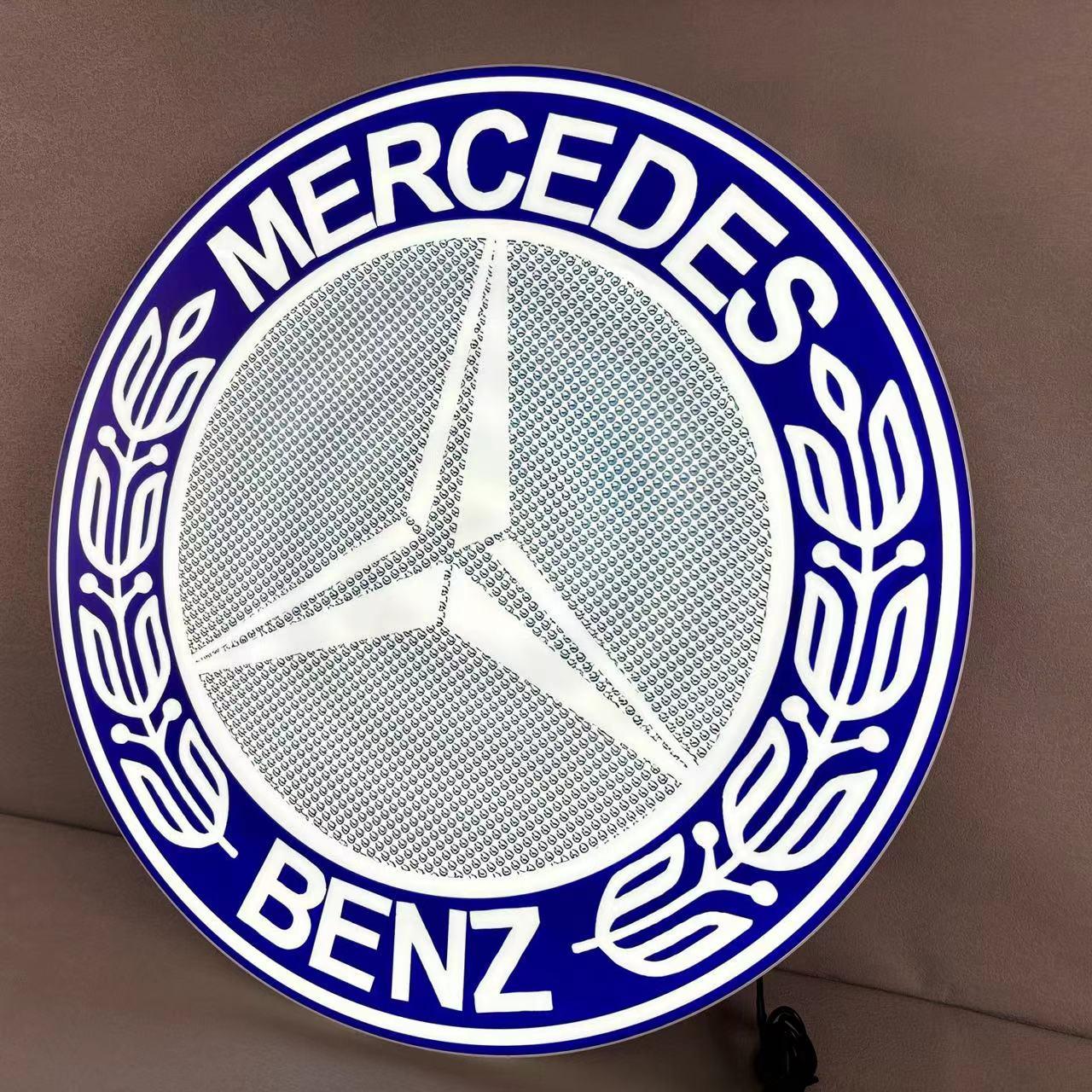 Mercedes Benz LED Light Box, Stylish USB Power Delivery, Home Decoration, Man Cave Logo FYLZGO Signs
