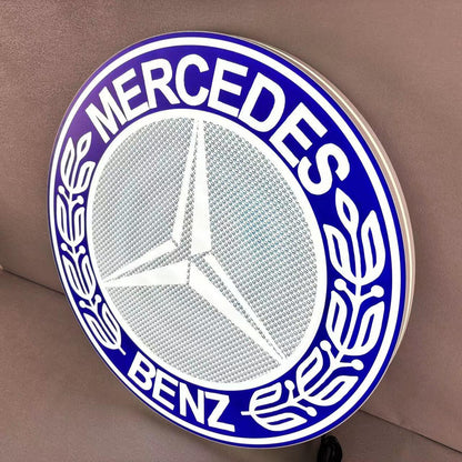 Mercedes Benz LED Light Box, Stylish USB Power Delivery, Home Decoration, Man Cave Logo FYLZGO Signs