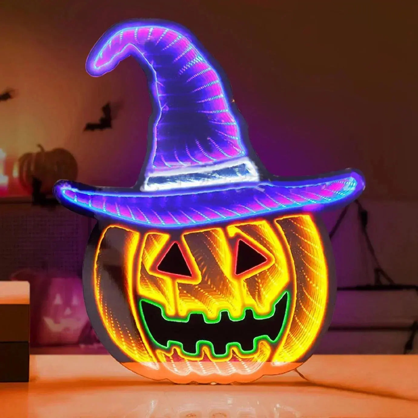 Witch Pumpkin Horror Neon Halloween Decoration FYLZGO Signs