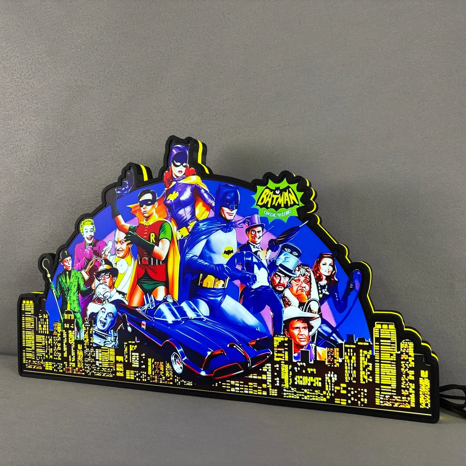 Super Hero Pinball Topper, Batman 66 Pinball Topper 3D Printed Lightbox,  Arcade Pinball Machine Accessory for Pinball Arcade Machine Fans, USB Dimmeable FYLZGO Signs