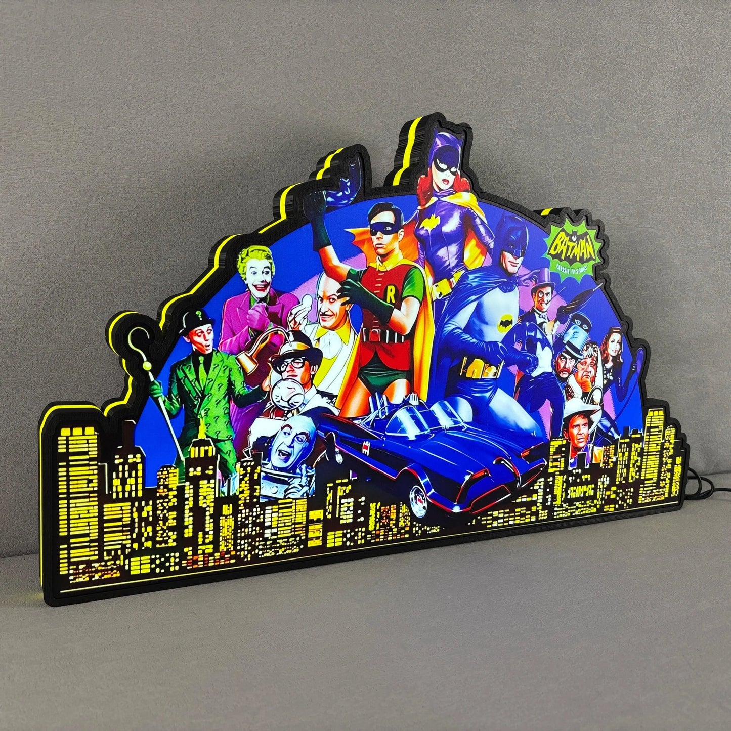 Super Hero Pinball Topper, Batman 66 Pinball Topper 3D Printed Lightbox,  Arcade Pinball Machine Accessory for Pinball Arcade Machine Fans, USB Dimmeable FYLZGO Signs