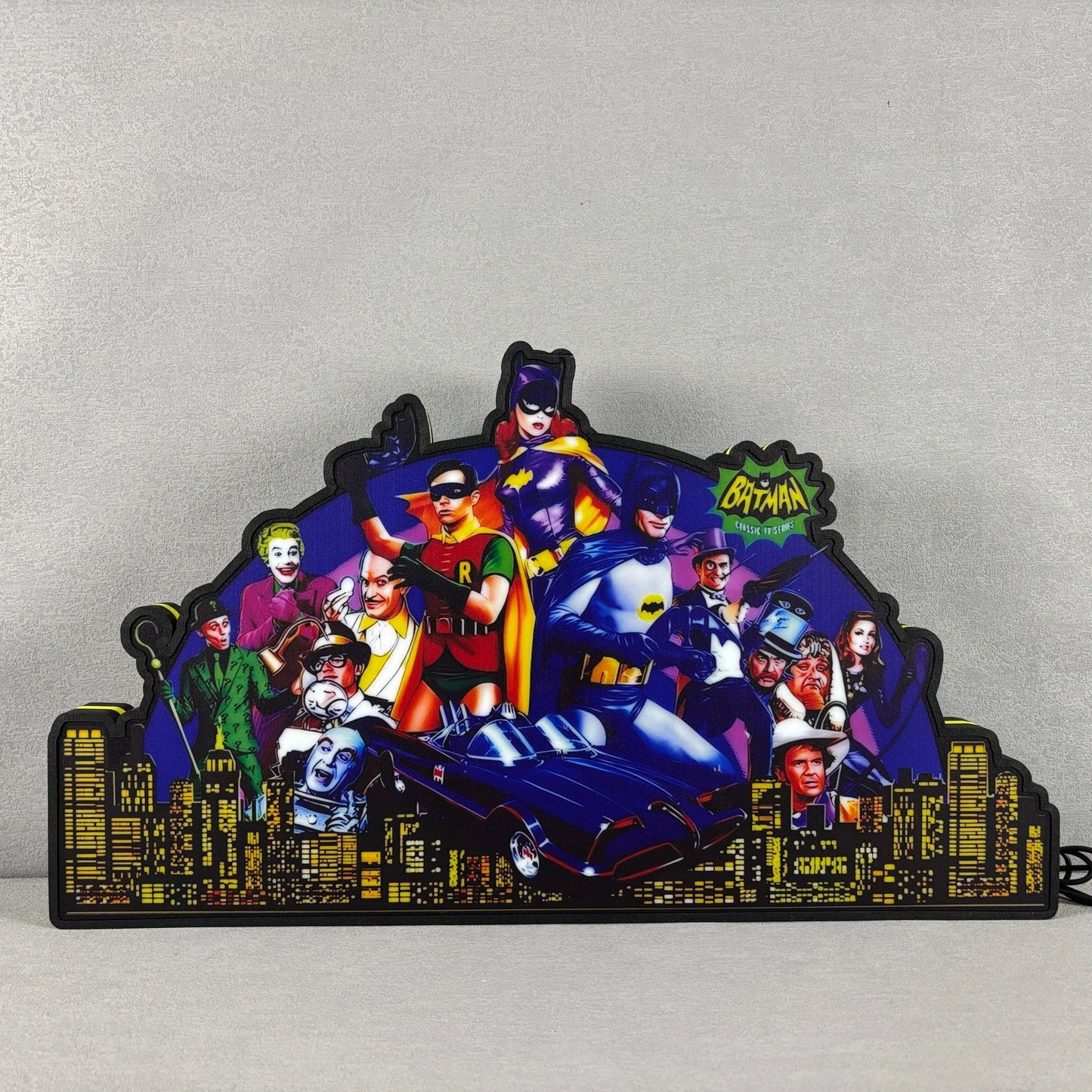 Super Hero Pinball Topper, Batman 66 Pinball Topper 3D Printed Lightbox,  Arcade Pinball Machine Accessory for Pinball Arcade Machine Fans, USB Dimmeable FYLZGO Signs