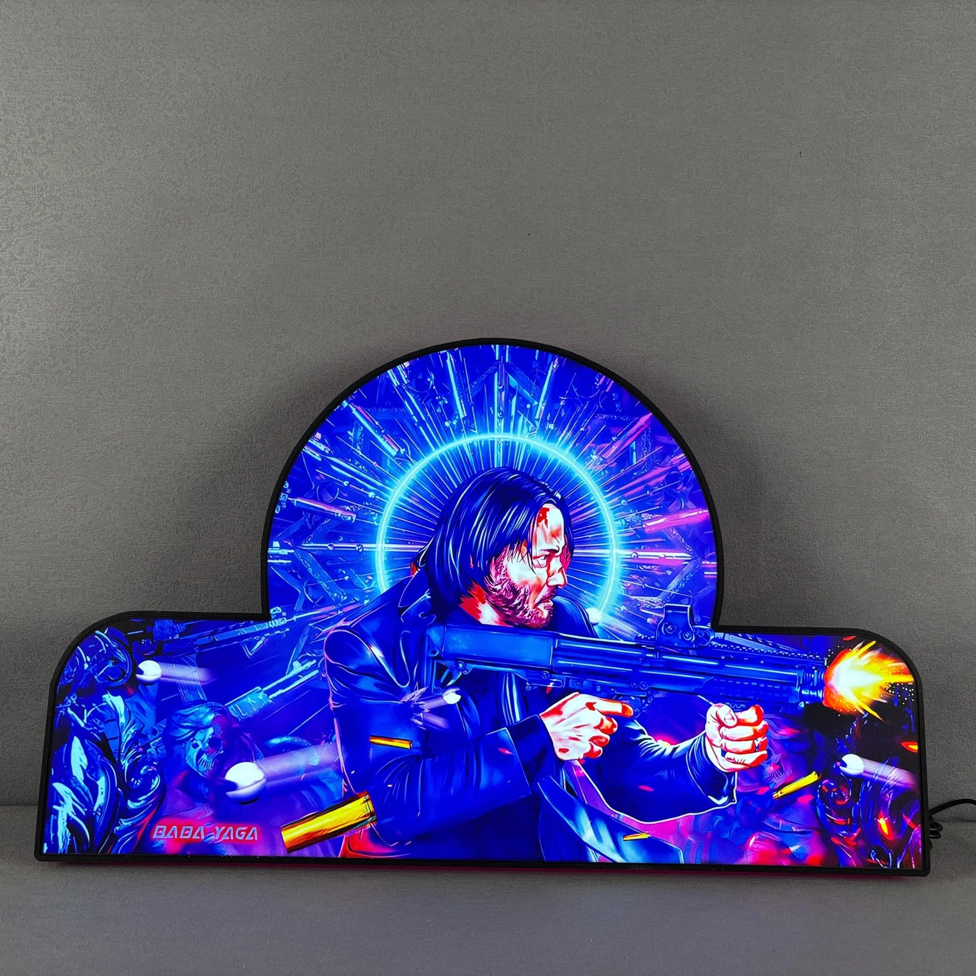 John Wick Pinball Topper, Video Game Machine LED Lightbox , Pinball Arcade Decor, Perfect for Game Room or Pinball Machine FYLZGO Signs