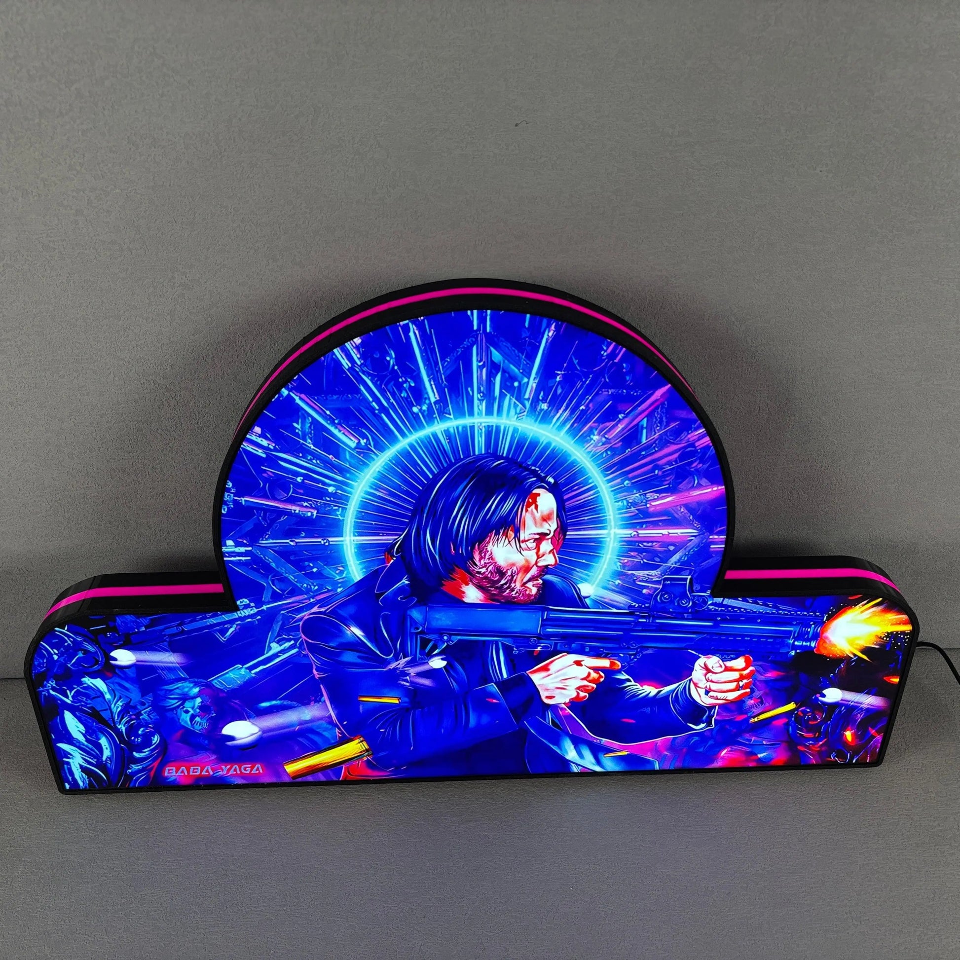 John Wick Pinball Topper, Video Game Machine LED Lightbox , Pinball Arcade Decor, Perfect for Game Room or Pinball Machine FYLZGO Signs