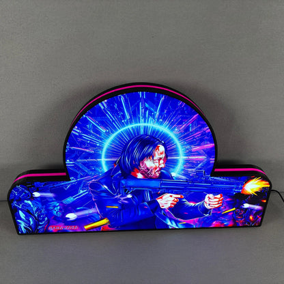 John Wick Pinball Topper, Video Game Machine LED Lightbox , Pinball Arcade Decor, Perfect for Game Room or Pinball Machine FYLZGO Signs
