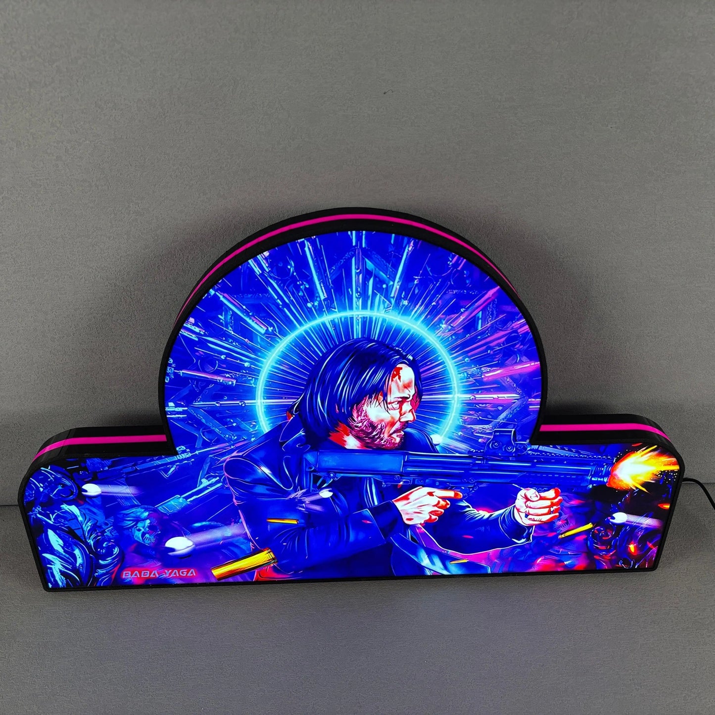 John Wick Pinball Topper, Video Game Machine LED Lightbox , Pinball Arcade Decor, Perfect for Game Room or Pinball Machine FYLZGO Signs