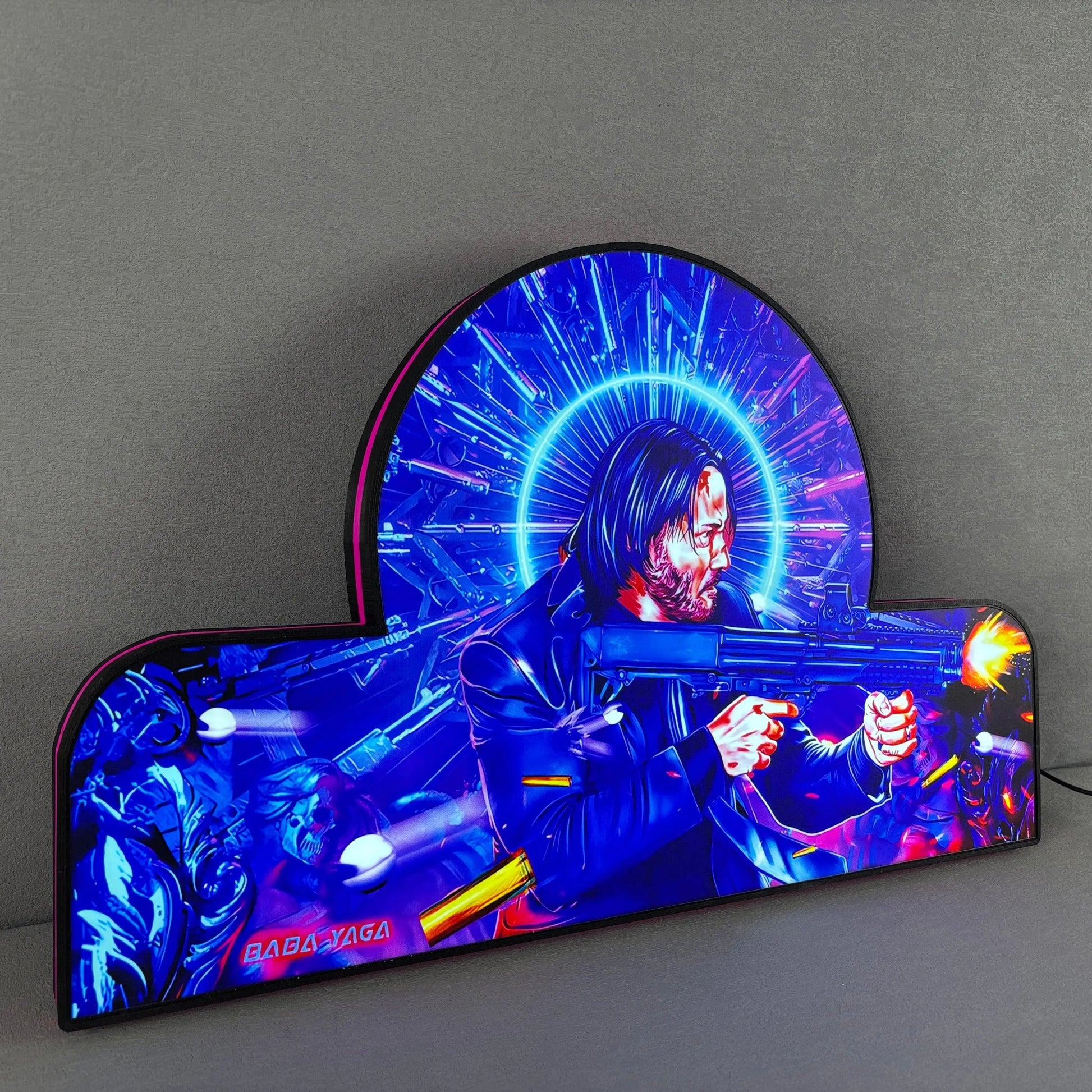 John Wick Pinball Topper, Video Game Machine LED Lightbox , Pinball Arcade Decor, Perfect for Game Room or Pinball Machine FYLZGO Signs