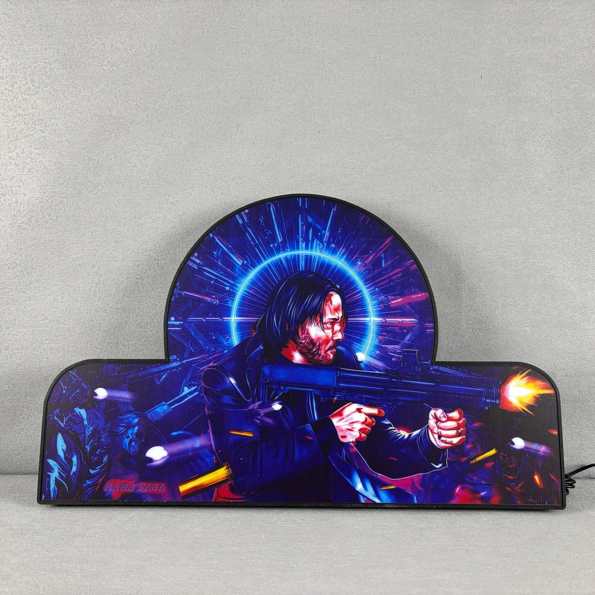 John Wick Pinball Topper, Video Game Machine LED Lightbox , Pinball Arcade Decor, Perfect for Game Room or Pinball Machine FYLZGO Signs