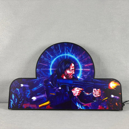 John Wick Pinball Topper, Video Game Machine LED Lightbox , Pinball Arcade Decor, Perfect for Game Room or Pinball Machine FYLZGO Signs