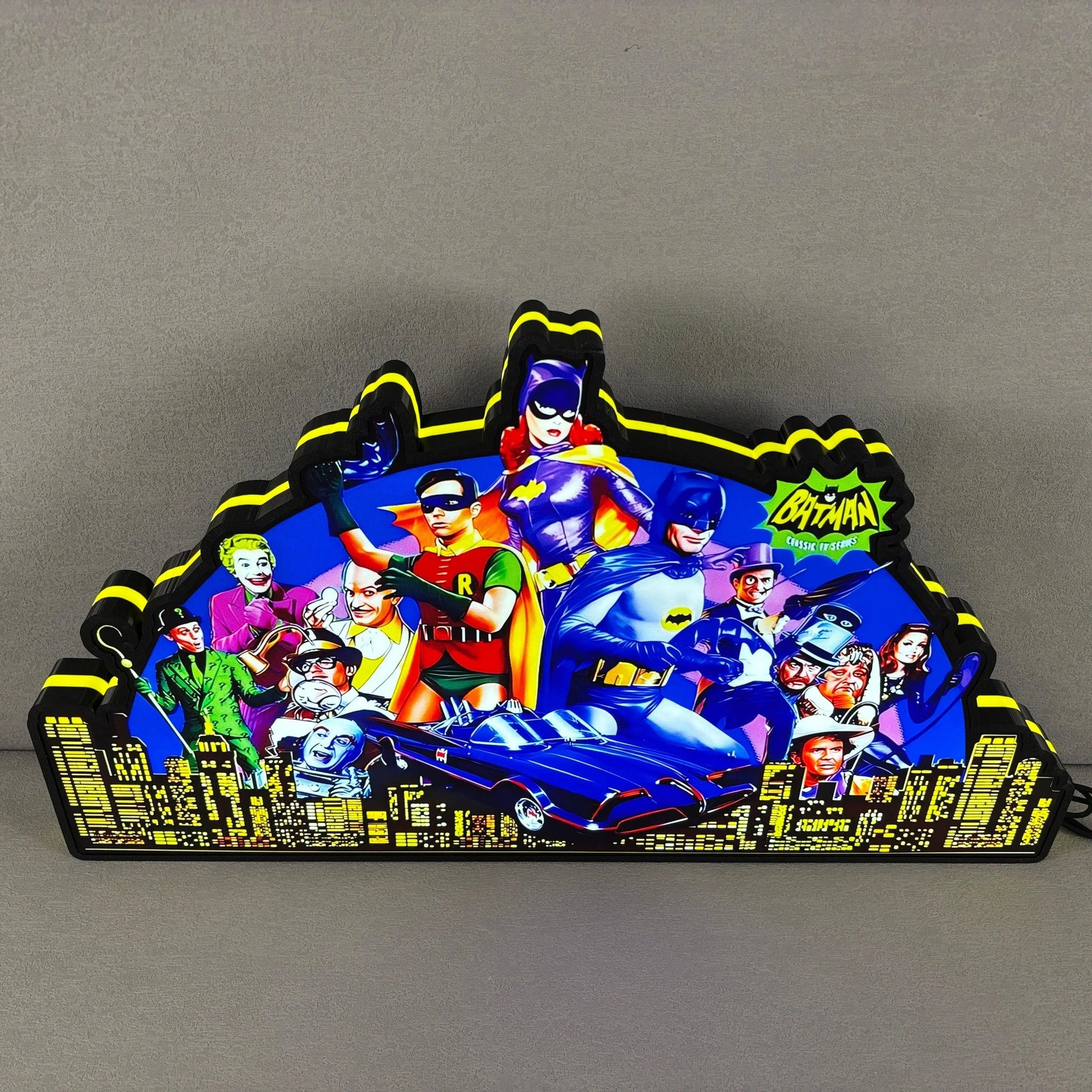 Super Hero Pinball Topper, Batman 66 Pinball Topper 3D Printed Lightbox,  Arcade Pinball Machine Accessory for Pinball Arcade Machine Fans, USB Dimmeable FYLZGO Signs