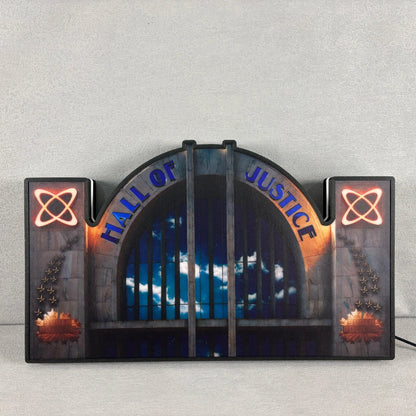 Hall of Justice in “Justice League” 3D Printed LED Lightbox for Gaming Room Decor, Classic Arcade Gaming Lightbox FYLZGO Signs