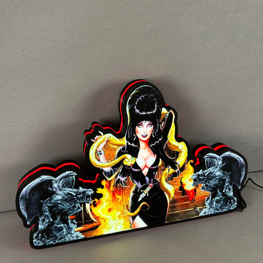 Elvira's House of Horrors Pinball Topper 3D Printed LED Light Box, Pinball Arcade Decor, Ghost Halloween Decor FYLZGO Signs