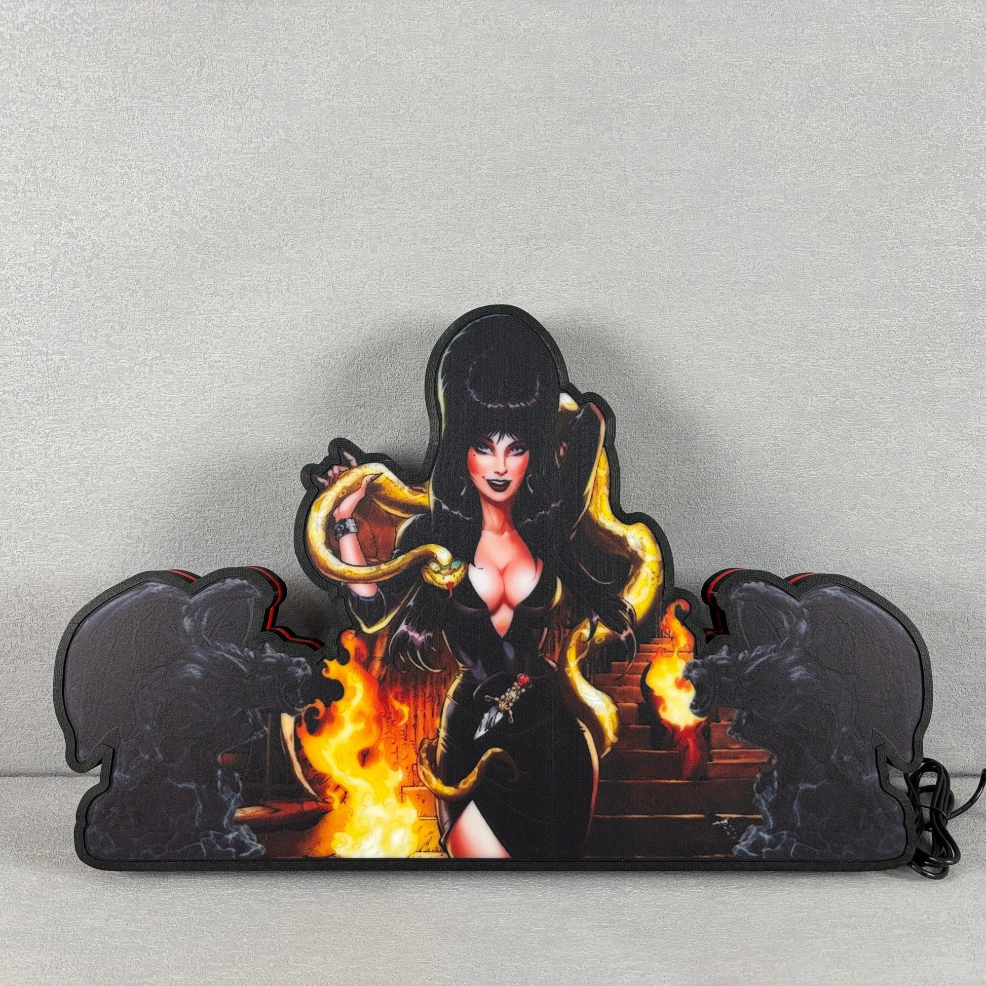 Elvira's House of Horrors Pinball Topper 3D Printed LED Light Box, Pinball Arcade Decor, Ghost Halloween Decor FYLZGO Signs