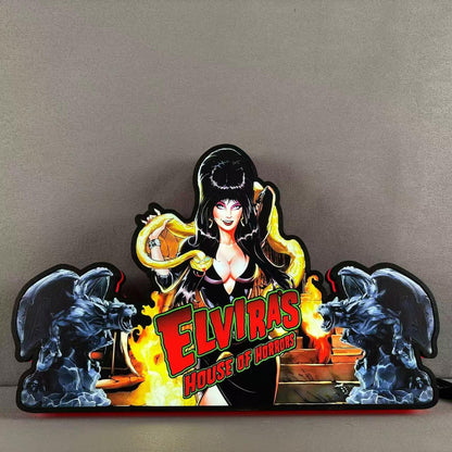 Elvira's House of Horrors Pinball Topper 3D Printed LED Light Box, Pinball Arcade Decor, Ghost Halloween Decor FYLZGO Signs