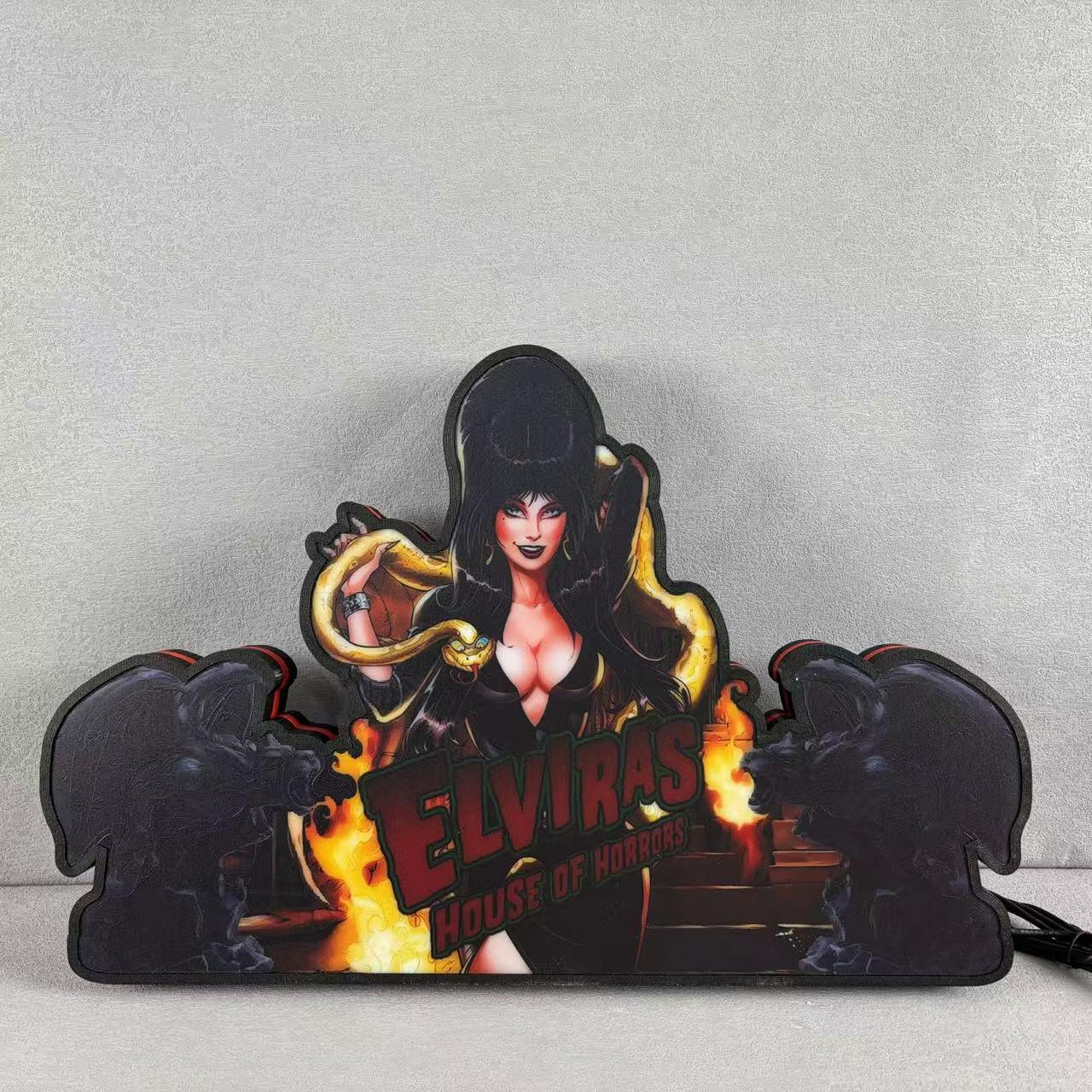 Elvira's House of Horrors Pinball Topper 3D Printed LED Light Box, Pinball Arcade Decor, Ghost Halloween Decor FYLZGO Signs