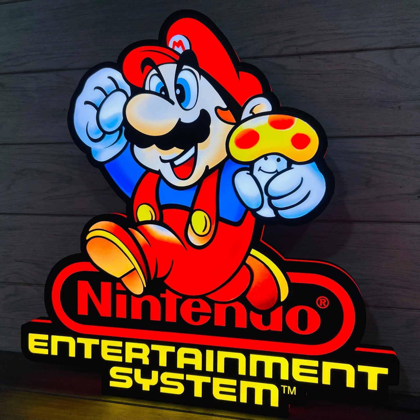 Nintendo Entertainment System with Mario SNES Video Game 3D Printed Lightbox FYLZGO Signs