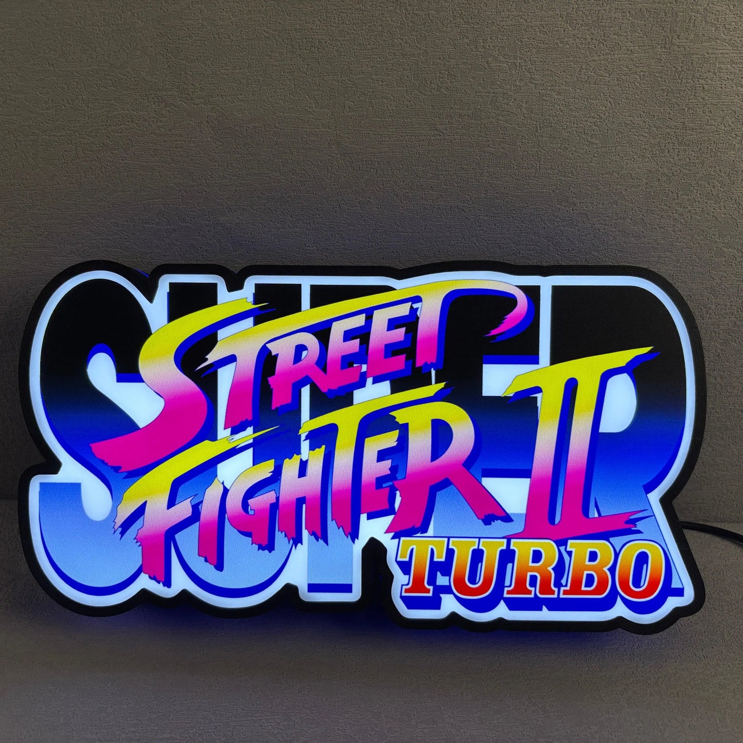 Street Fighter II Turbo 3D Printed LED Lightbox for Gaming Room Decor FYLZGO Signs