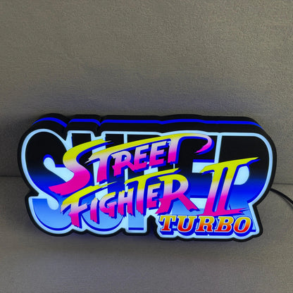 Street Fighter II Turbo 3D Printed LED Lightbox for Gaming Room Decor FYLZGO Signs