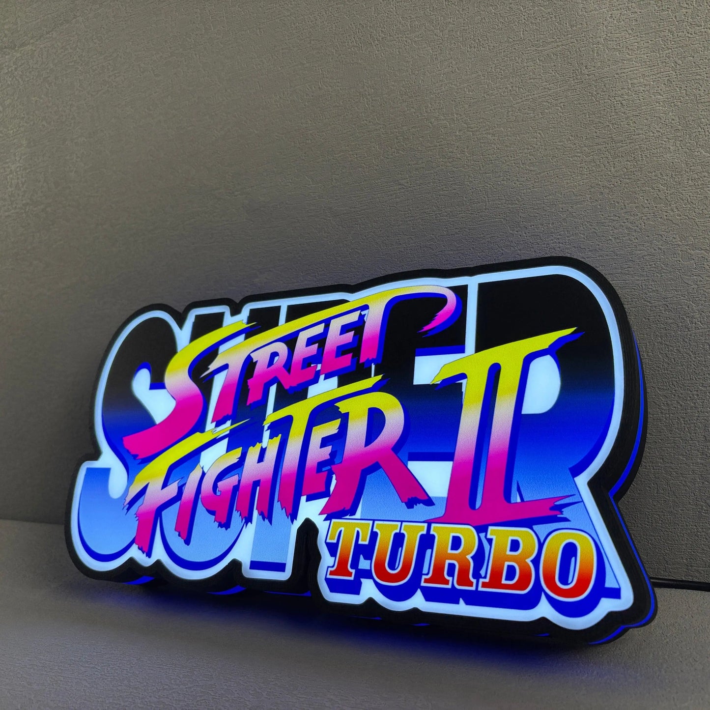 Street Fighter II Turbo 3D Printed LED Lightbox for Gaming Room Decor FYLZGO Signs