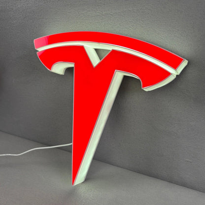 Tesla LED Lightbox, Garage Sign and Garage Decor for Tesla Model 3, Cyber Truck, Gift for men and Fathers Day Gift FYLZGO Signs
