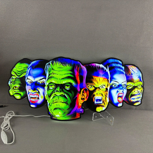 New Custom MONSTER BASH Pinball Machine LED Topper FYLZGO Signs