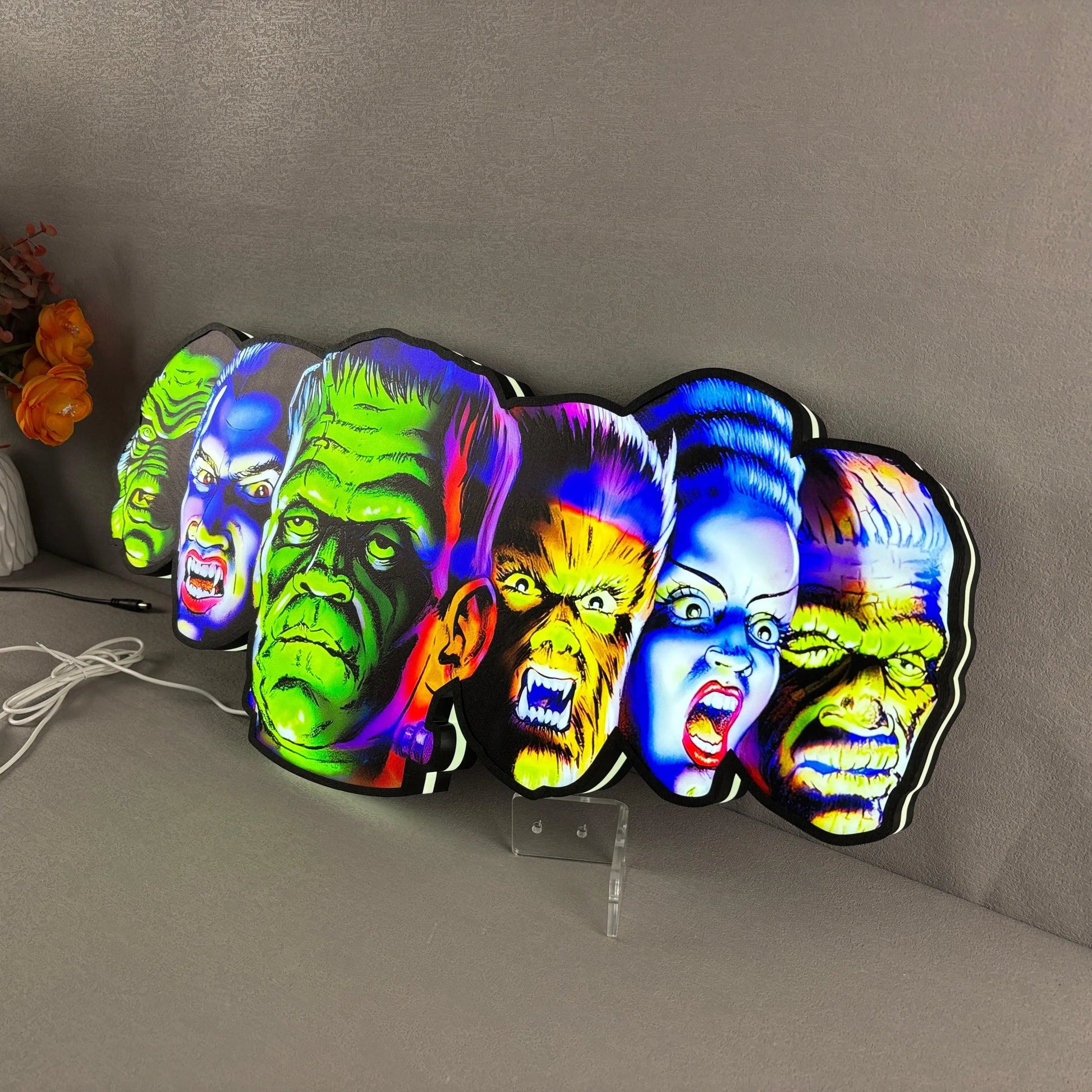 New Custom MONSTER BASH Pinball Machine LED Topper FYLZGO Signs