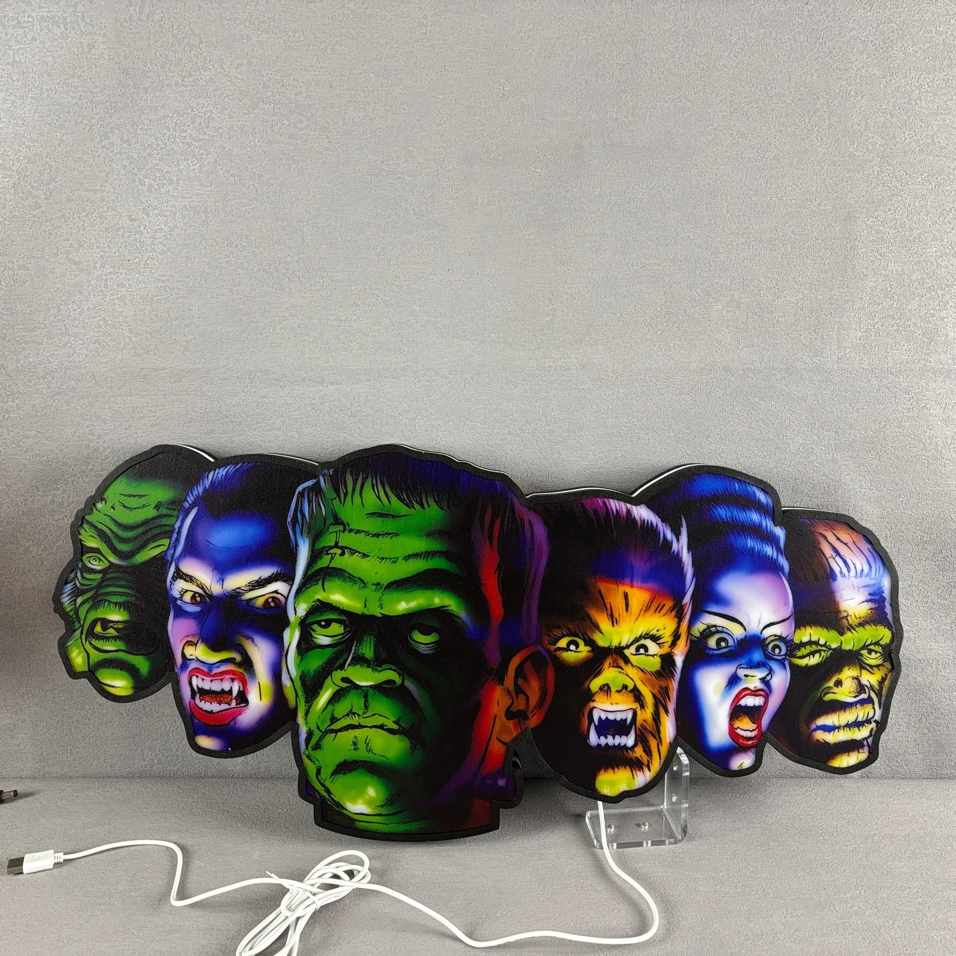 New Custom MONSTER BASH Pinball Machine LED Topper FYLZGO Signs
