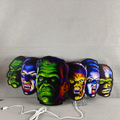 New Custom MONSTER BASH Pinball Machine LED Topper FYLZGO Signs