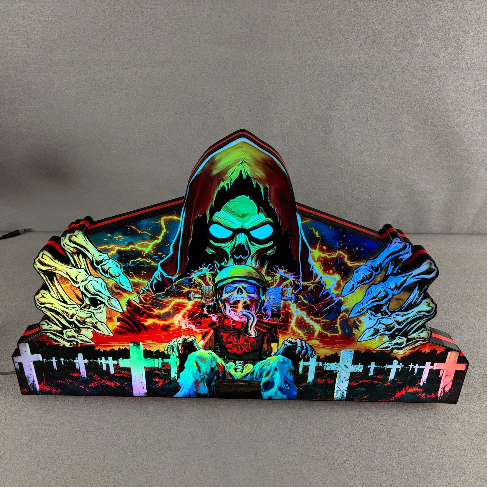 Metallica Remastered Sparky Pinball Topper 3D Printed Lightbox USB plug Dimmer, Pinball Arcade Decor, Perfect for Game Room or Pinball Machine FYLZGO Signs