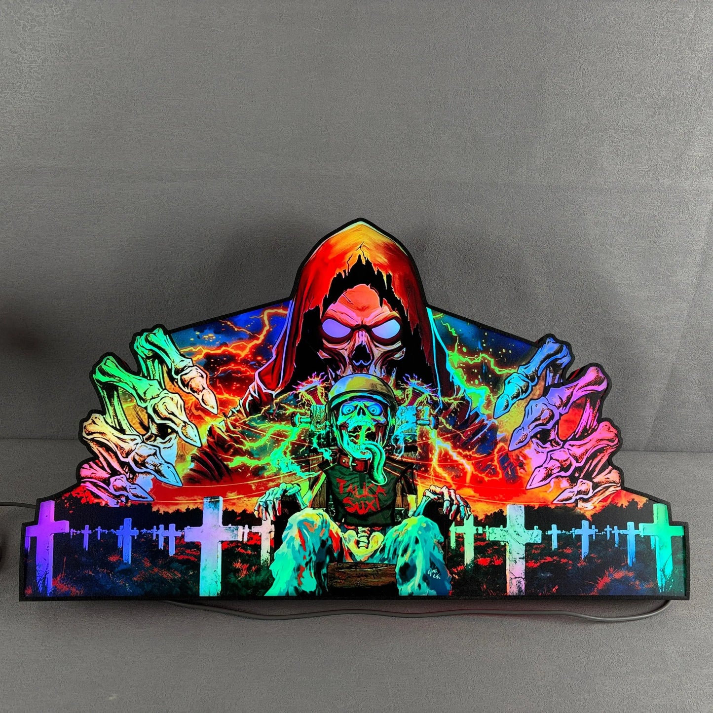 Metallica Remastered Sparky Pinball Topper 3D Printed Lightbox USB plug Dimmer, Pinball Arcade Decor, Perfect for Game Room or Pinball Machine FYLZGO Signs