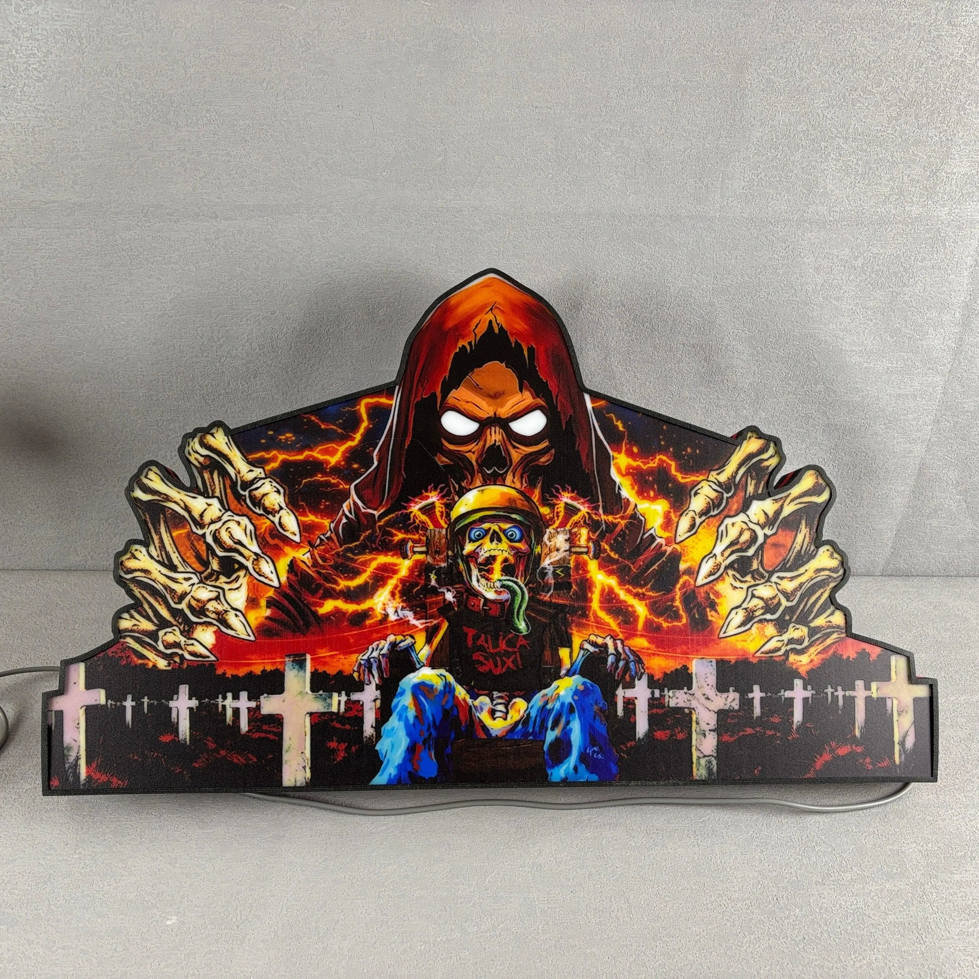 Metallica Remastered Sparky Pinball Topper 3D Printed Lightbox USB plug Dimmer, Pinball Arcade Decor, Perfect for Game Room or Pinball Machine FYLZGO Signs