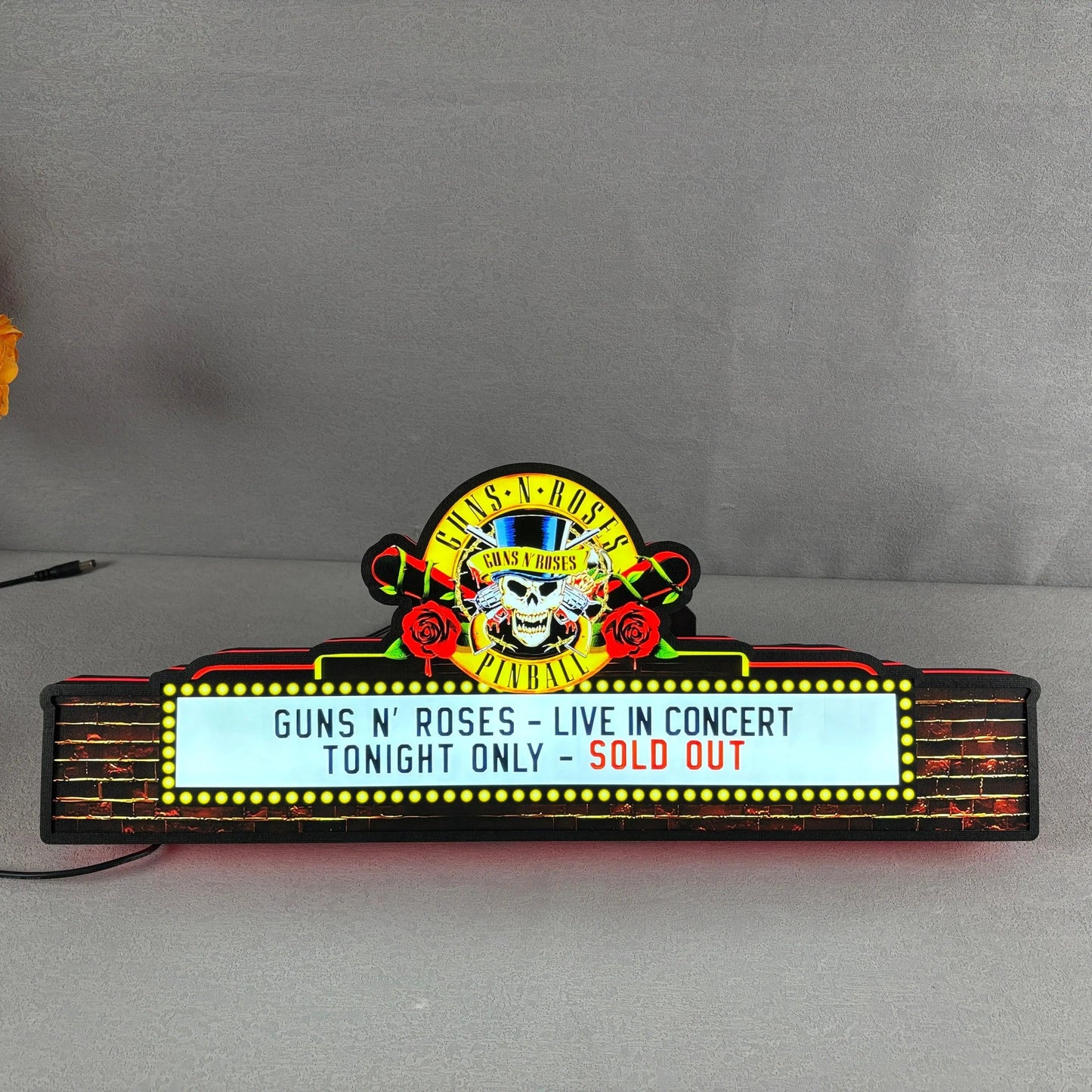 Guns Roses Pinball Topper LED Lightbox Lightbox Rock Your Game FYLZGO Signs