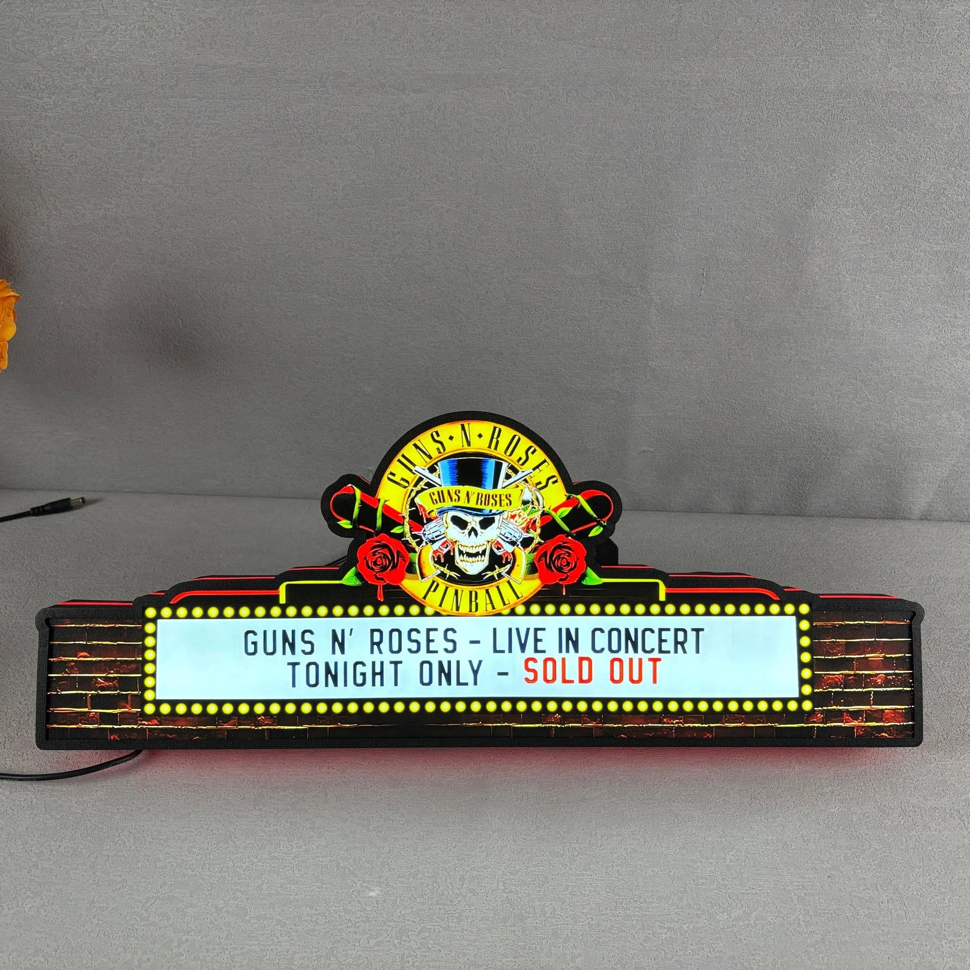 Guns Roses Pinball Topper LED Lightbox Lightbox Rock Your Game FYLZGO Signs