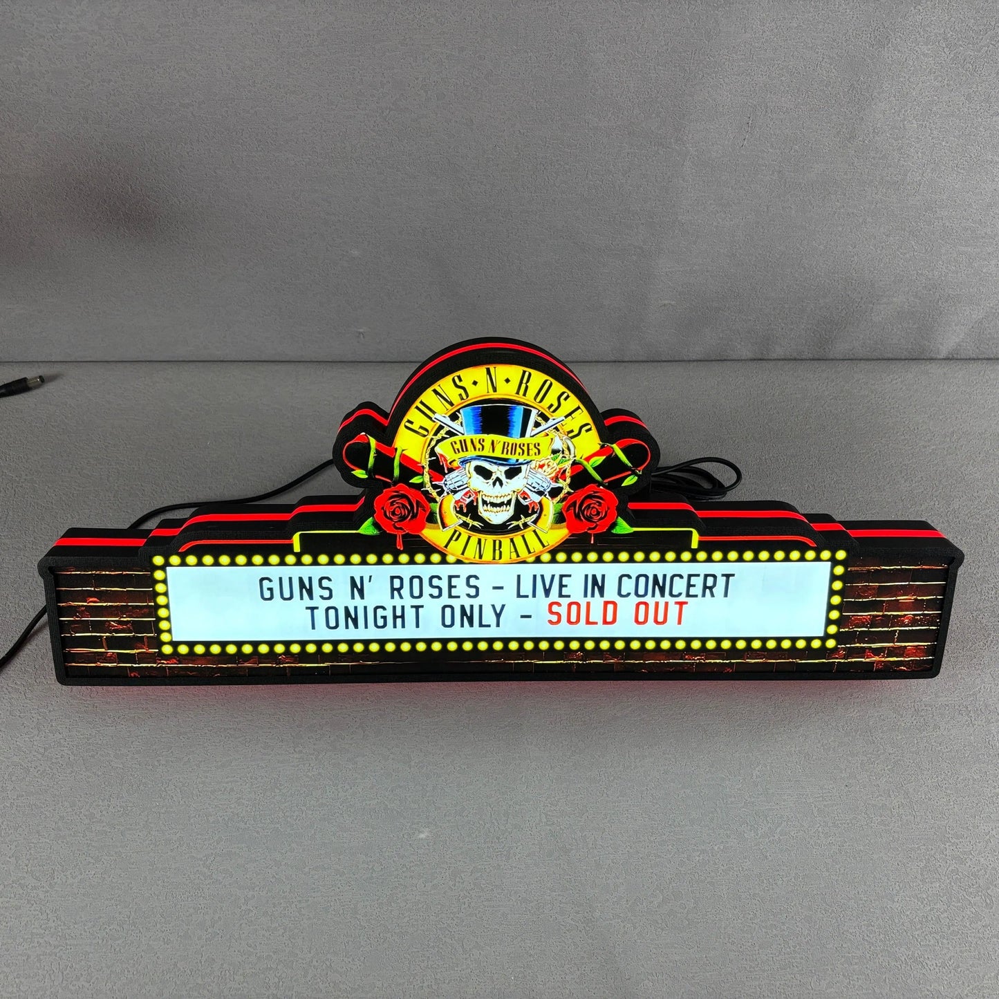 Guns Roses Pinball Topper LED Lightbox Lightbox Rock Your Game FYLZGO Signs