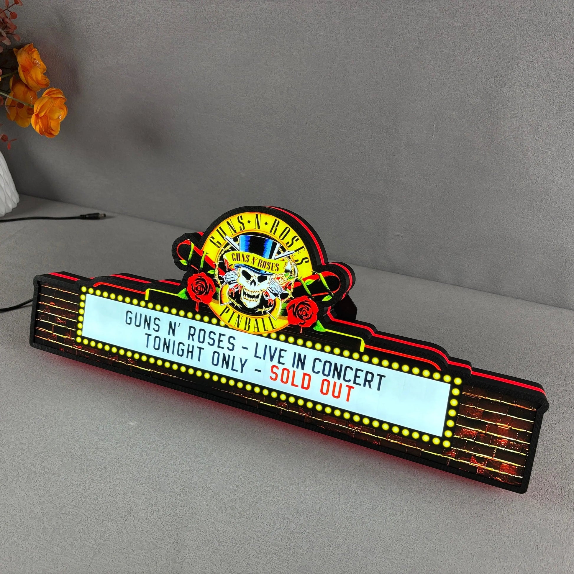 Guns Roses Pinball Topper LED Lightbox Lightbox Rock Your Game FYLZGO Signs