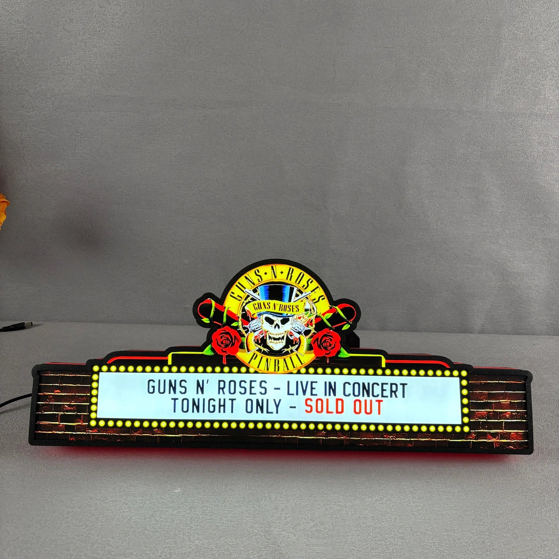 Guns Roses Pinball Topper LED Lightbox Lightbox Rock Your Game FYLZGO Signs