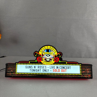 Guns Roses Pinball Topper LED Lightbox Lightbox Rock Your Game FYLZGO Signs