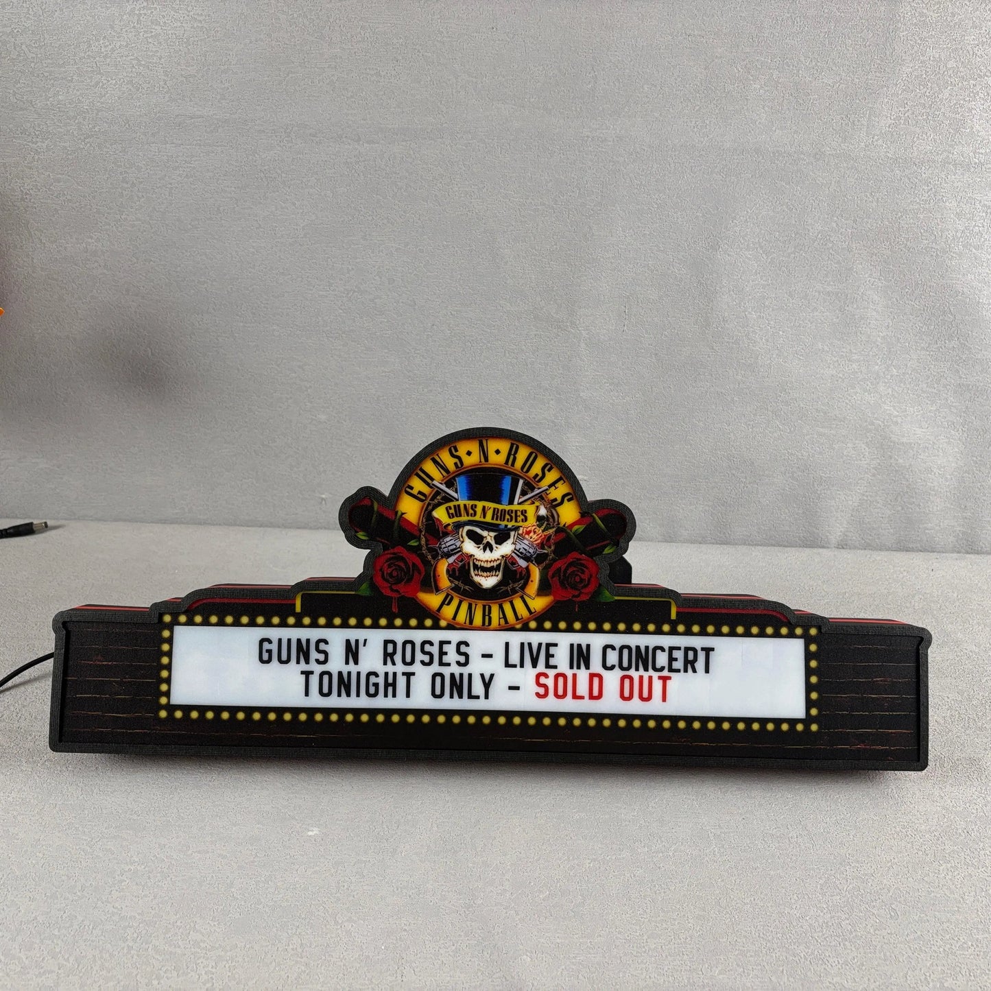 Guns Roses Pinball Topper LED Lightbox Lightbox Rock Your Game FYLZGO Signs