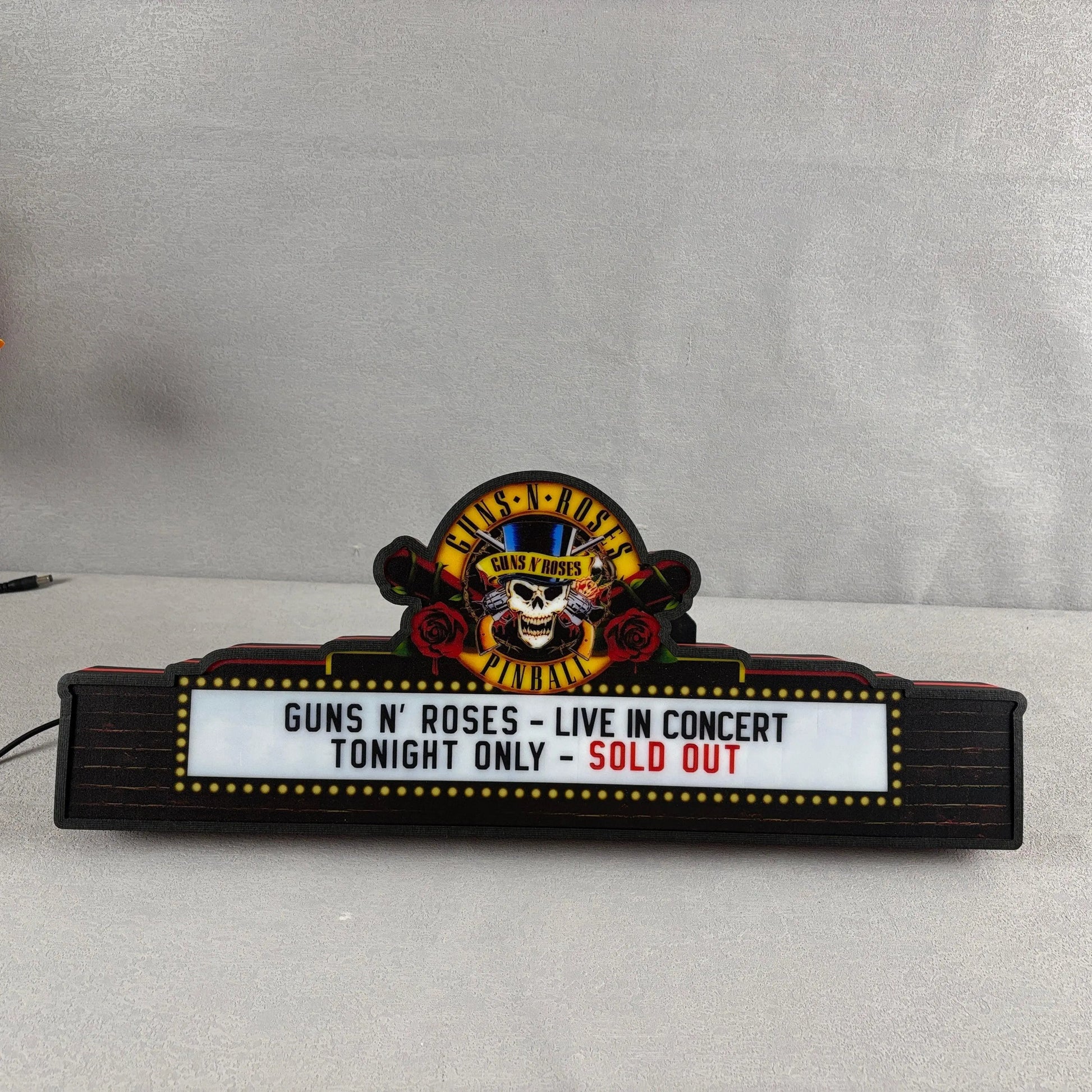 Guns Roses Pinball Topper LED Lightbox Lightbox Rock Your Game FYLZGO Signs